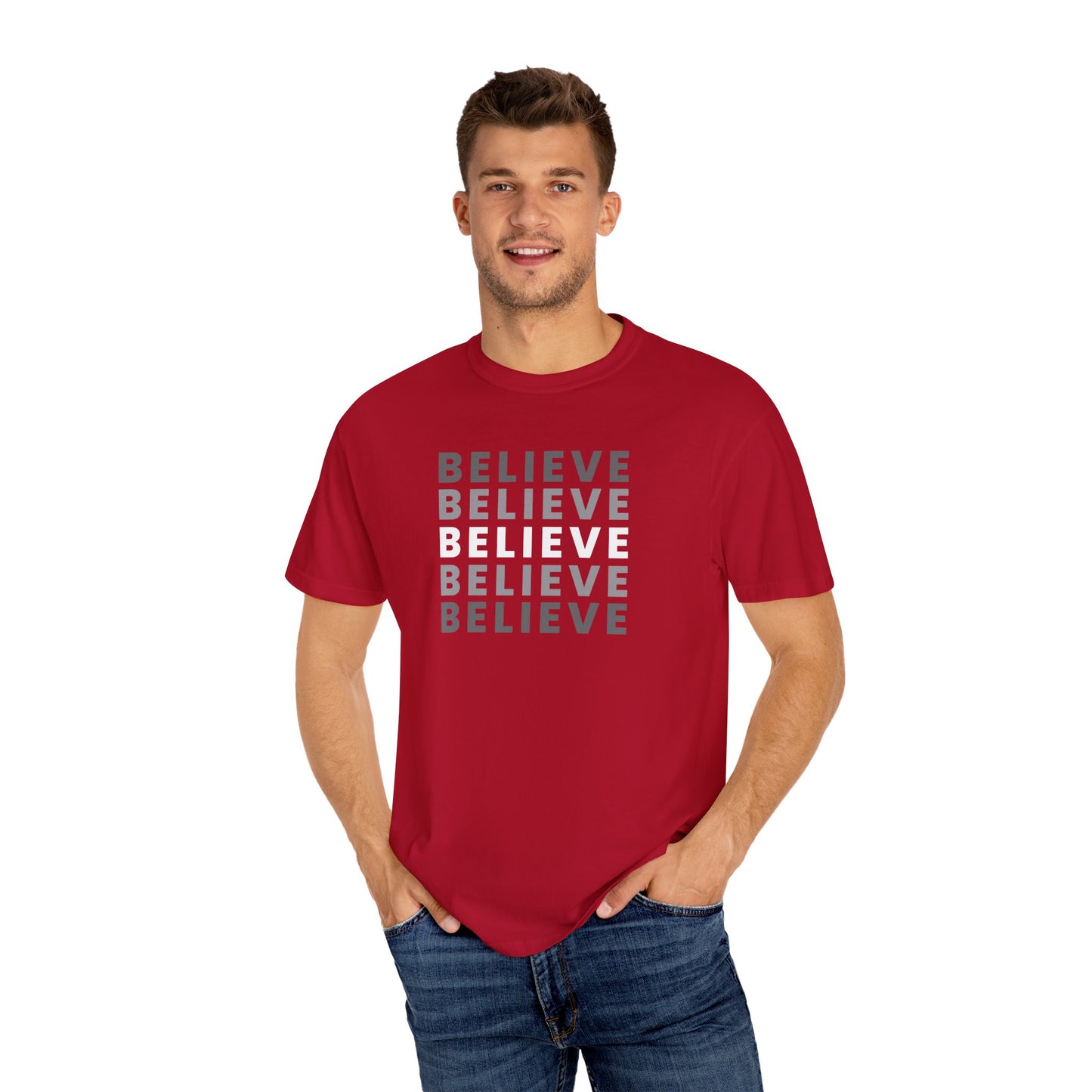 Believe Unisex T-shirt - Inspirational Apparel, Motivational Gift, Casual Wear, Everyday Graphic Tee, Positive Mindset