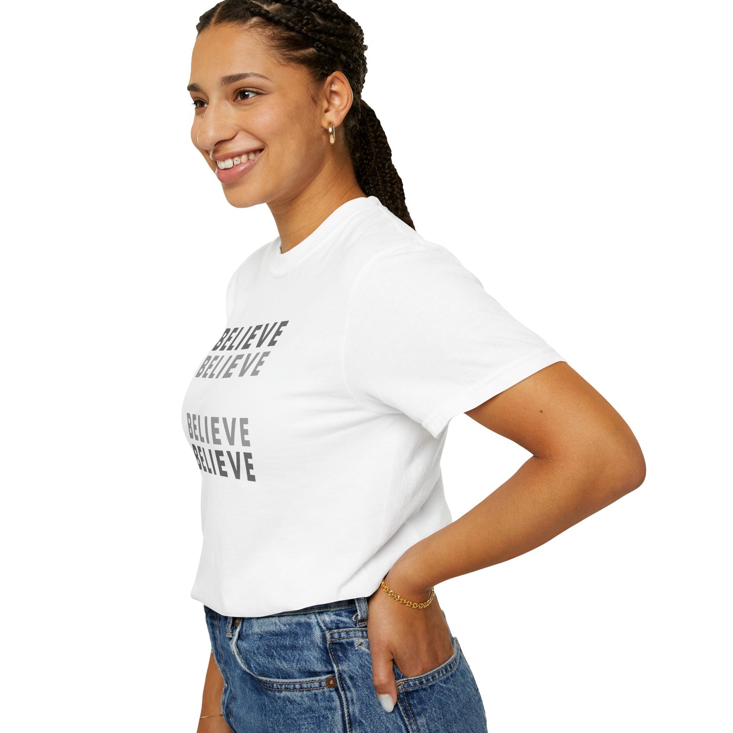 Believe Unisex T-shirt - Inspirational Apparel, Motivational Gift, Casual Wear, Everyday Graphic Tee, Positive Mindset