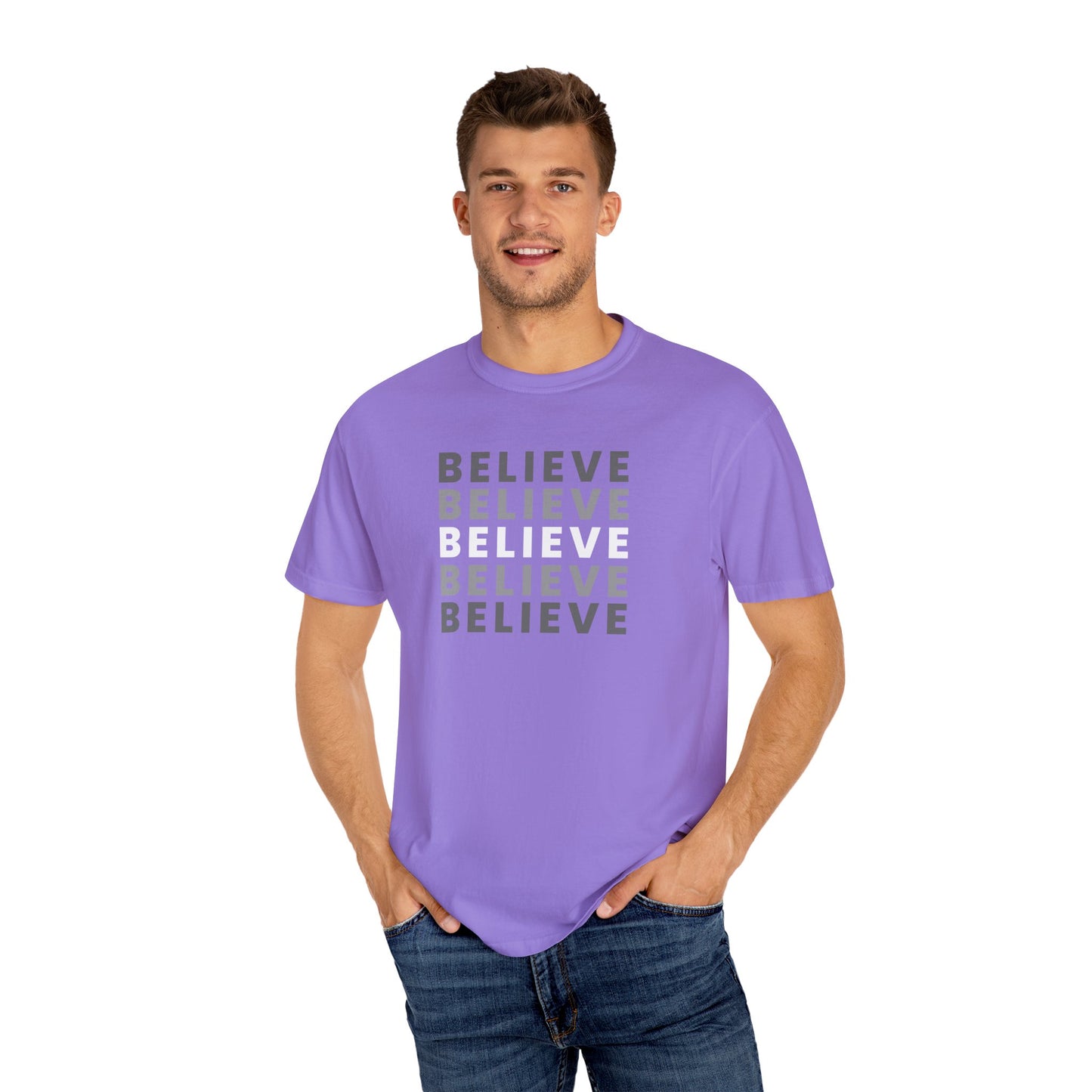 Believe Unisex T-shirt - Inspirational Apparel, Motivational Gift, Casual Wear, Everyday Graphic Tee, Positive Mindset