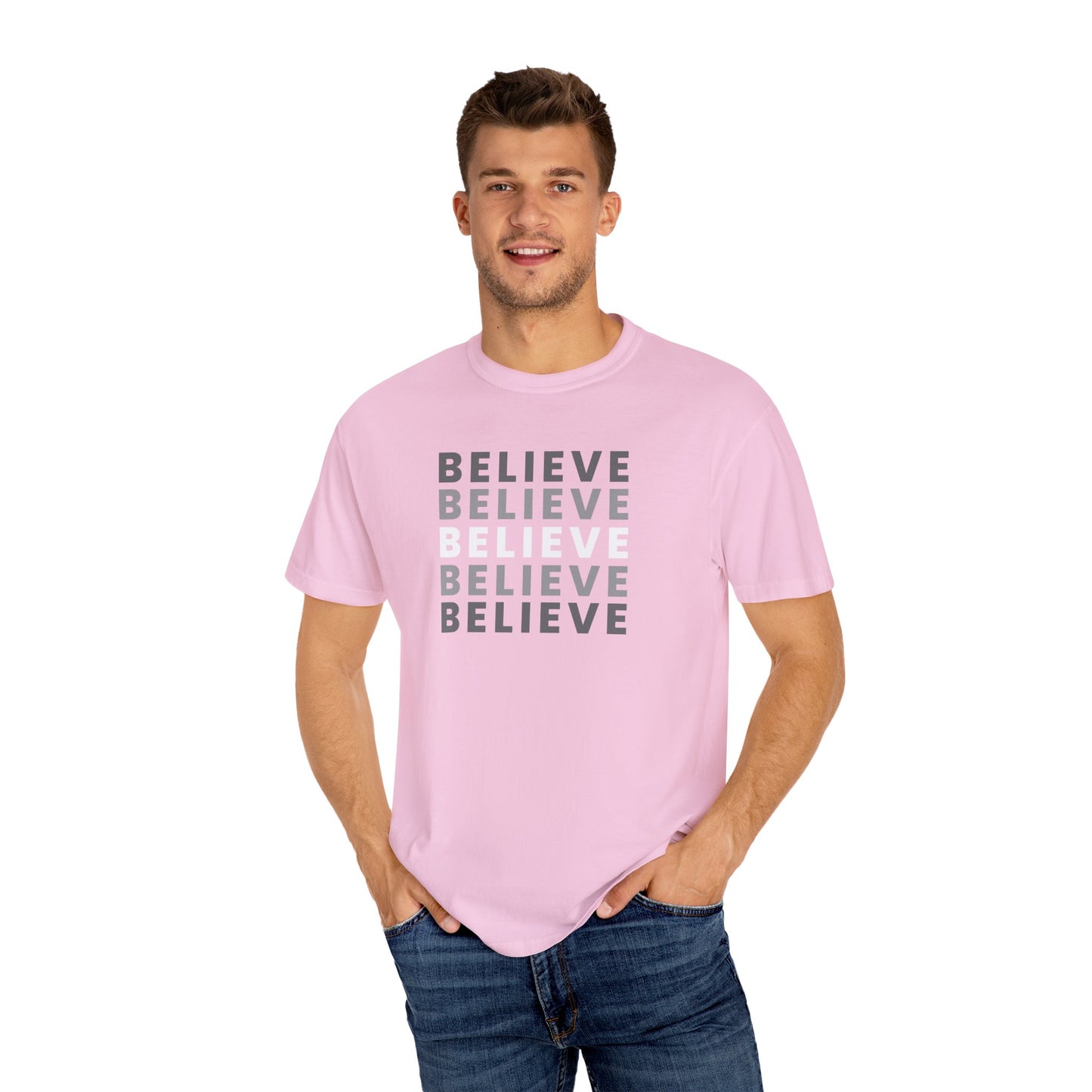 Believe Unisex T-shirt - Inspirational Apparel, Motivational Gift, Casual Wear, Everyday Graphic Tee, Positive Mindset