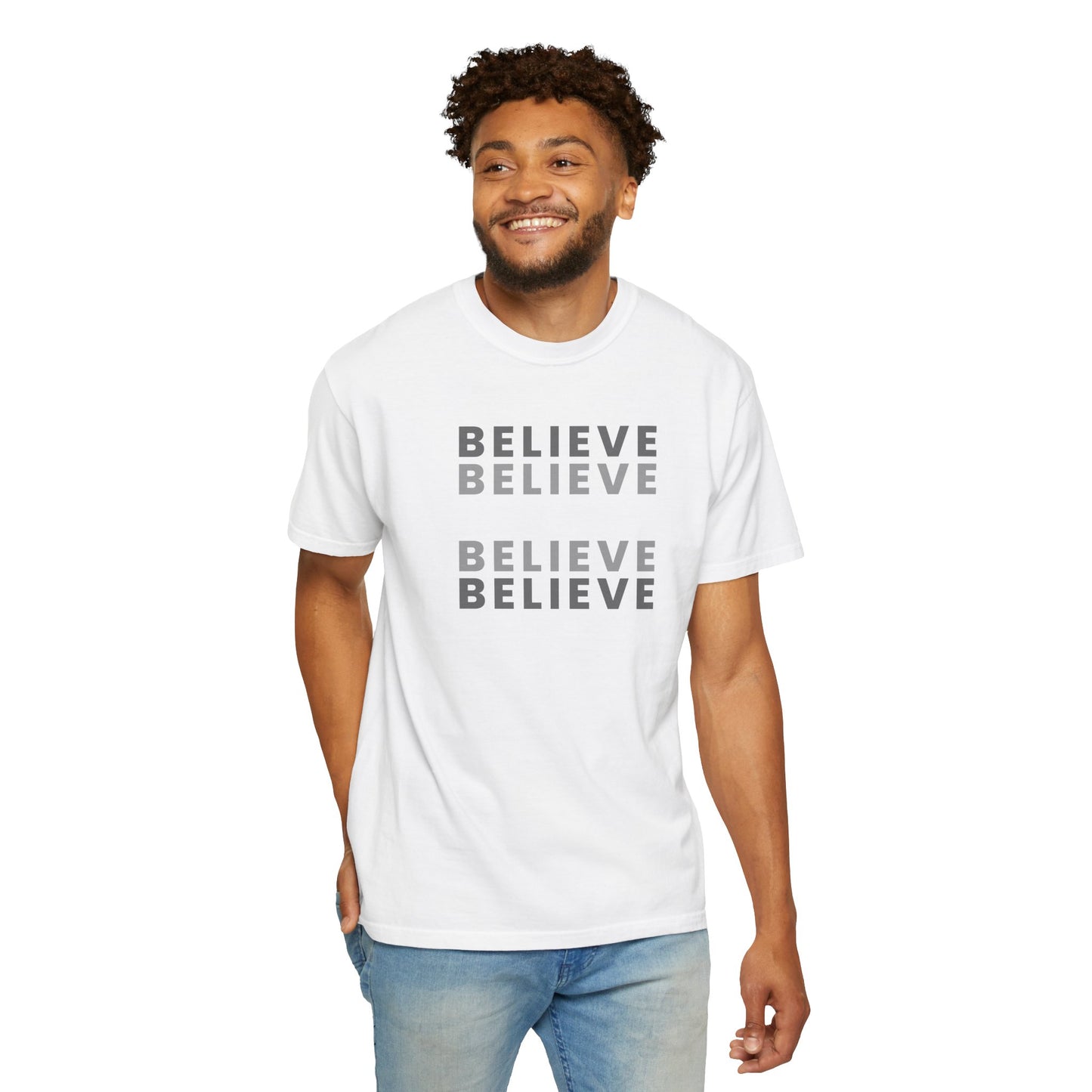 Believe Unisex T-shirt - Inspirational Apparel, Motivational Gift, Casual Wear, Everyday Graphic Tee, Positive Mindset