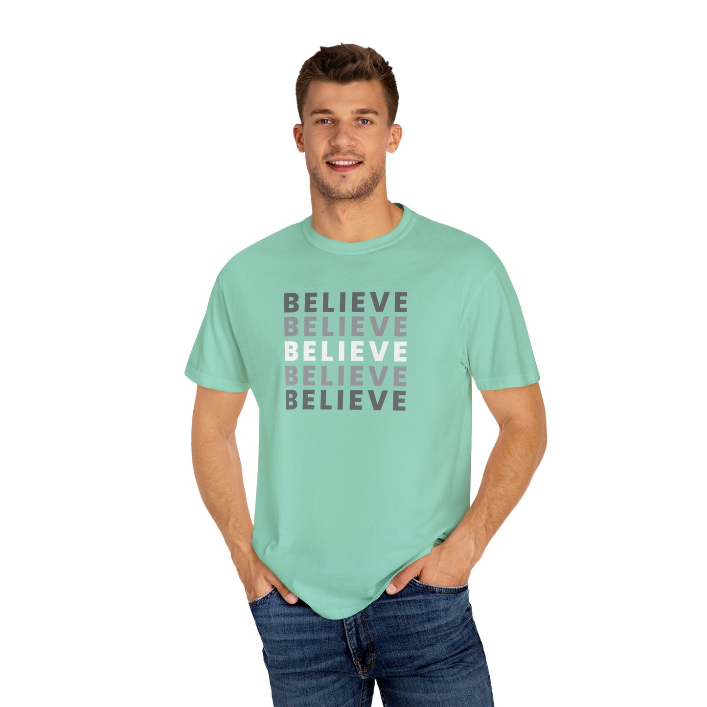 Believe Unisex T-shirt - Inspirational Apparel, Motivational Gift, Casual Wear, Everyday Graphic Tee, Positive Mindset