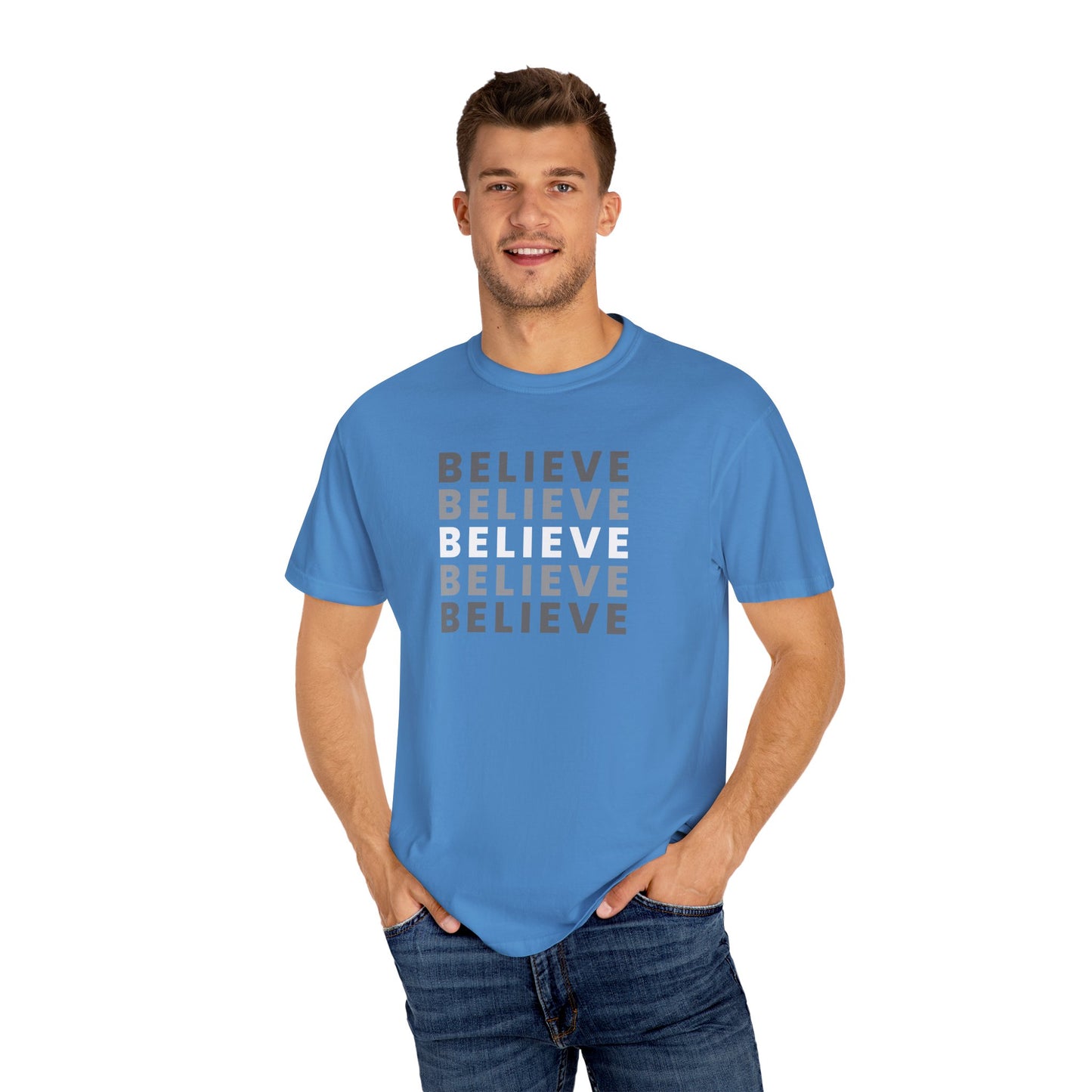 Believe Unisex T-shirt - Inspirational Apparel, Motivational Gift, Casual Wear, Everyday Graphic Tee, Positive Mindset