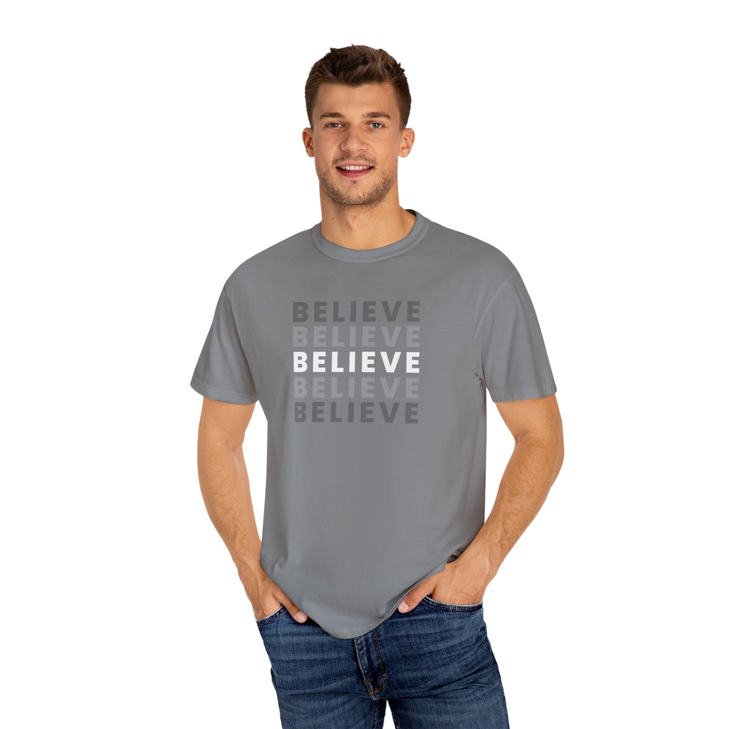 Believe Unisex T-shirt - Inspirational Apparel, Motivational Gift, Casual Wear, Everyday Graphic Tee, Positive Mindset