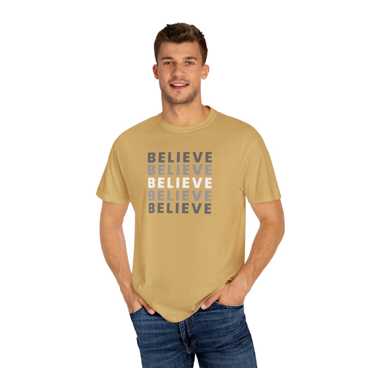 Believe Unisex T-shirt - Inspirational Apparel, Motivational Gift, Casual Wear, Everyday Graphic Tee, Positive Mindset