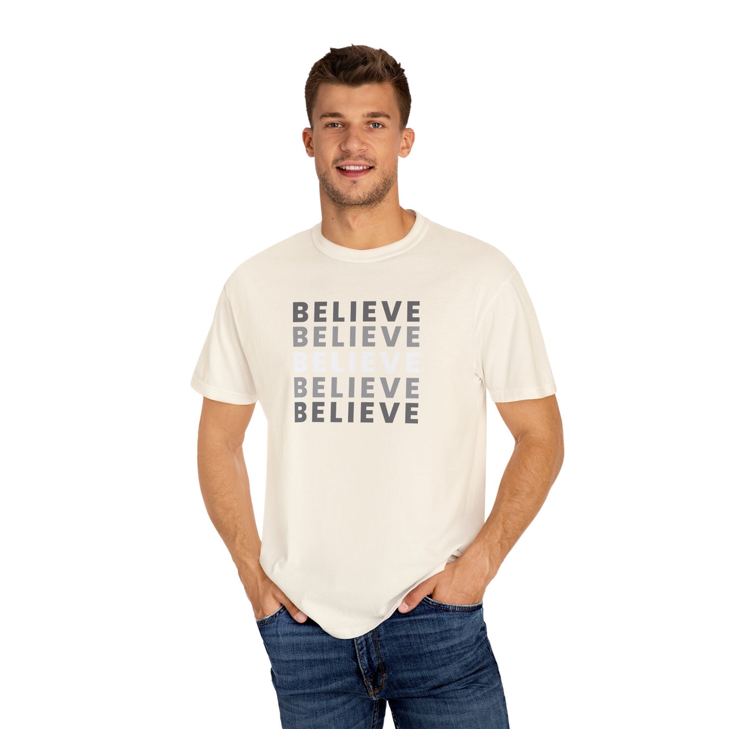 Believe Unisex T-shirt - Inspirational Apparel, Motivational Gift, Casual Wear, Everyday Graphic Tee, Positive Mindset